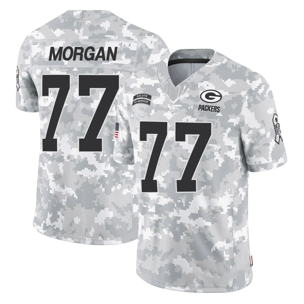 GB.Packers #77 Jordan Morgan Player Arctic Camo Salute To Service Limited CAdoa Stitched Jerseys