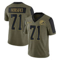 C.Browns #71 Tytus Howard Player Olive Salute to Service Limited Home Game CAdoa Stitched Jerseys