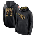 A.Cardinals #73 Isaac Seumalo Player Black Salute to Service Sideline Performance Pullover Hoodies Home Game CAdoa Stitched Jerseys