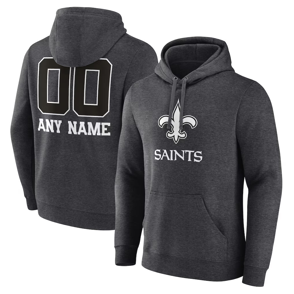 Custom NO.Saints Gray Pullover Hoodies Limited Any Name & Numbers  CAdoa Stitched Jerseys