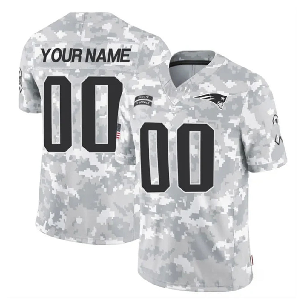 Custom NE.Patriots Arctic Camo Salute To Service Limited Game Any Name & Numbers CAdoa Stitched Jerseys