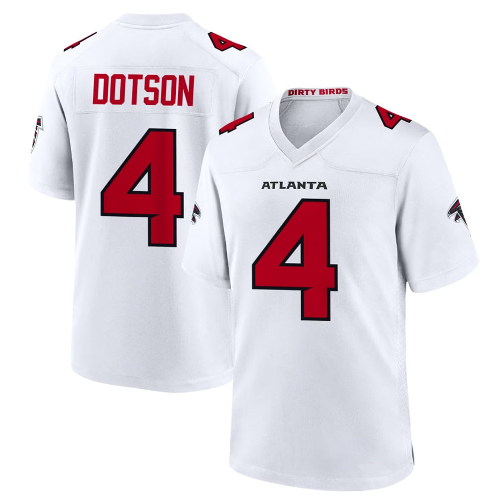 A.Falcons #4 Jahan Dotson Player White Team Color Home Game CAdoa Stitched Jerseys