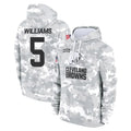C.Browns #5 Quincy Williams Player Arctic Camo Salute to Service Hoodies Limited Game CAdoa Stitched Jerseys