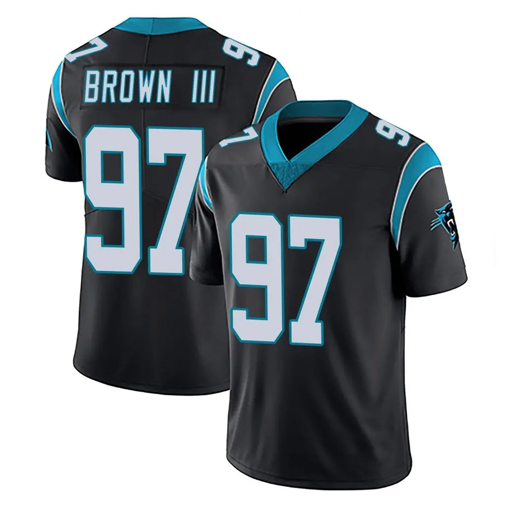 C.Panthers #97 Bobby Brown III Player Black Vapor Untouchable Limited Game CAdoa Stitched Jerseys