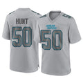 C.Panthers #50 Robert Hunt Player Gray Atmosphere Fashion Game CAdoa Stitched Jerseys