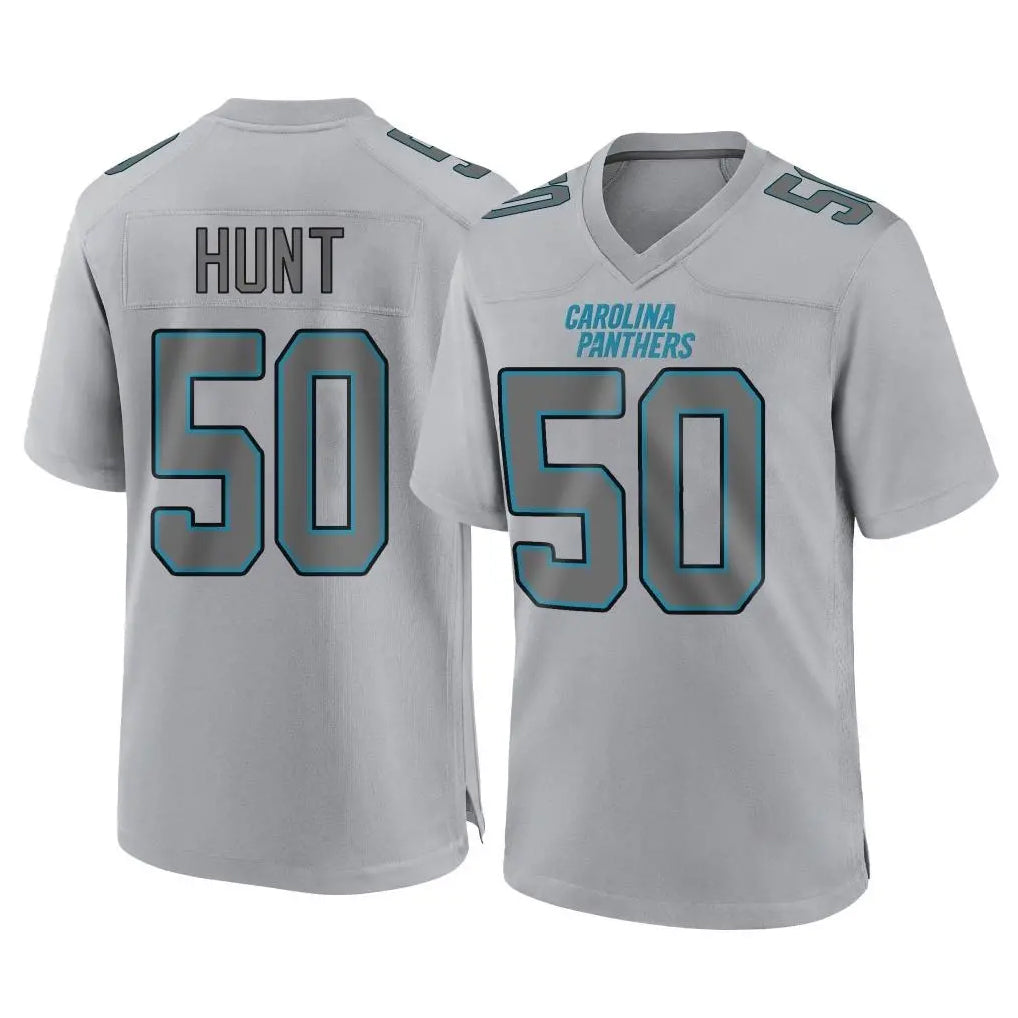 C.Panthers #50 Robert Hunt Player Gray Atmosphere Fashion Game CAdoa Stitched Jerseys
