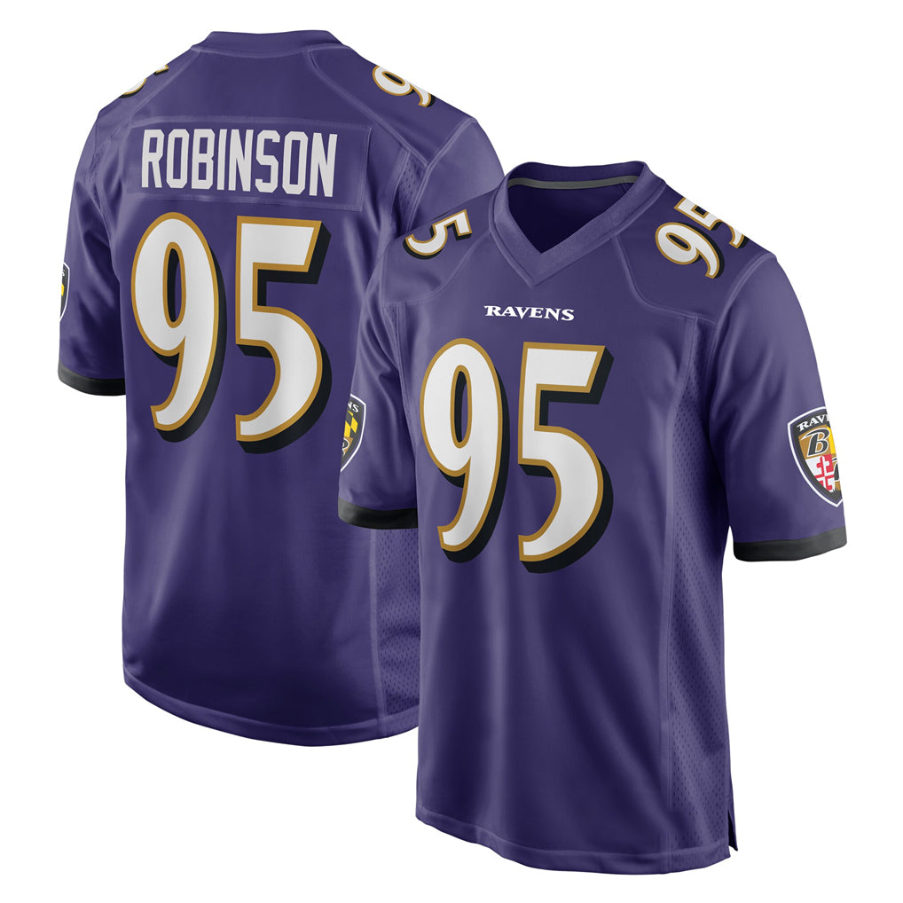 B.Ravens #95 Tavius Robinson Player Purple Home Game CAdoa Stitched Jerseys