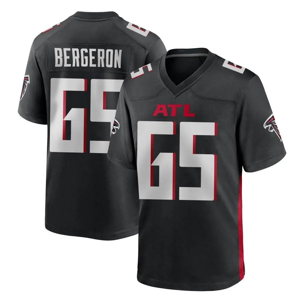 A.Falcons #65 Matthew Bergeron Player Black Home Game CAdoa Stitched Jerseys