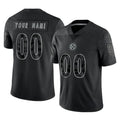 Custom P.Steelers Black Reflective Limited Home Game Any Name & Numbers CAdoa Stitched Jerseys