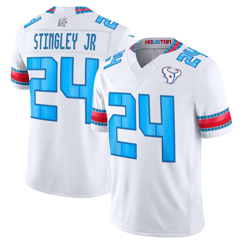 H.Texans #24 Derek Stingley Jr. Player Whtie 2026 Rivalries Vapor Limited Home Game CAdoa Stitched jerseys
