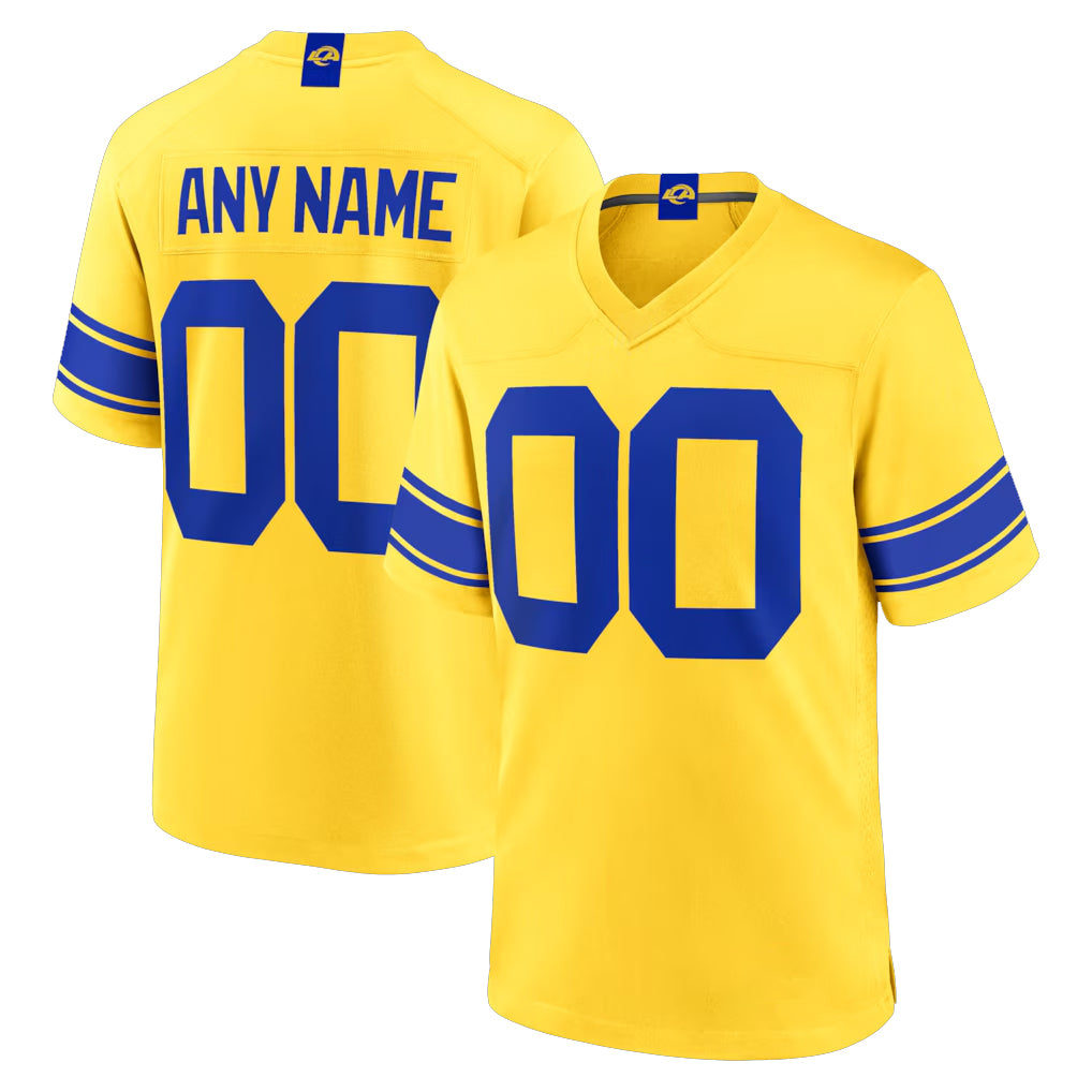 Custom LA.Rams Gold Classic Sol Home Game Any Name & Numbers CAdoa Stitched Jerseys