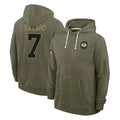 GB.Packers #7 Javon Bullard Player Olive Salute to Service Pullover Hoodies Limited CAdoa Stitched Jerseys