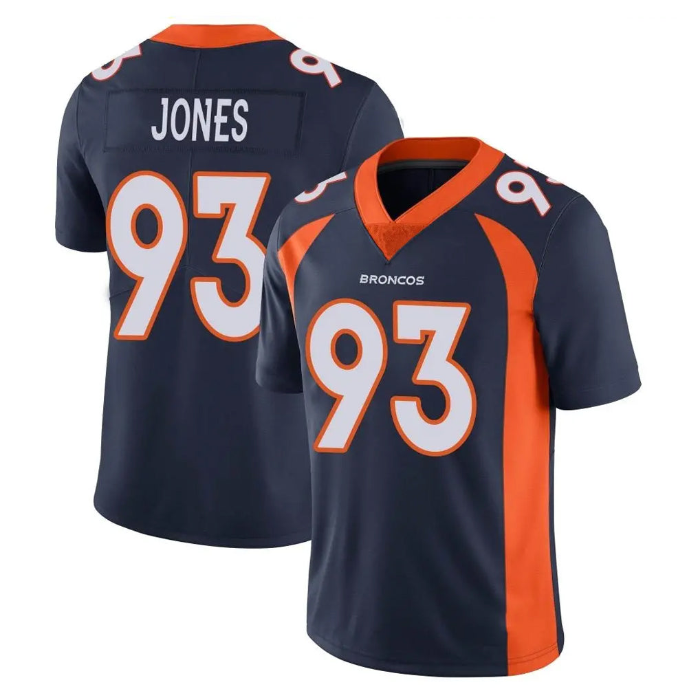 D.Broncos #93 D.J. Jones Player Navy Vapor Untouchable Limited Game CAdoa Stitched Jerseys