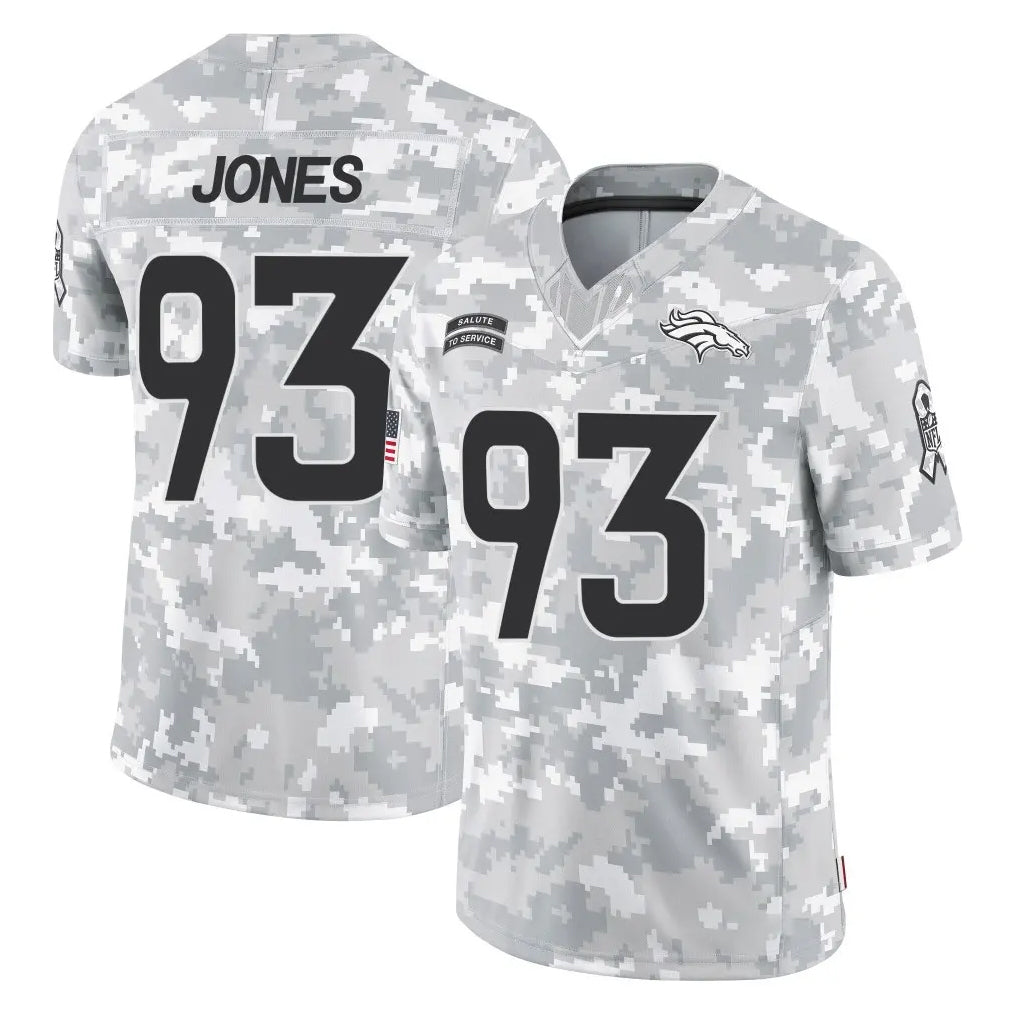 D.Broncos #93 D.J. Jones Player Arctic Camo Salute To Service Limited CAdoa Stitched Jerseys