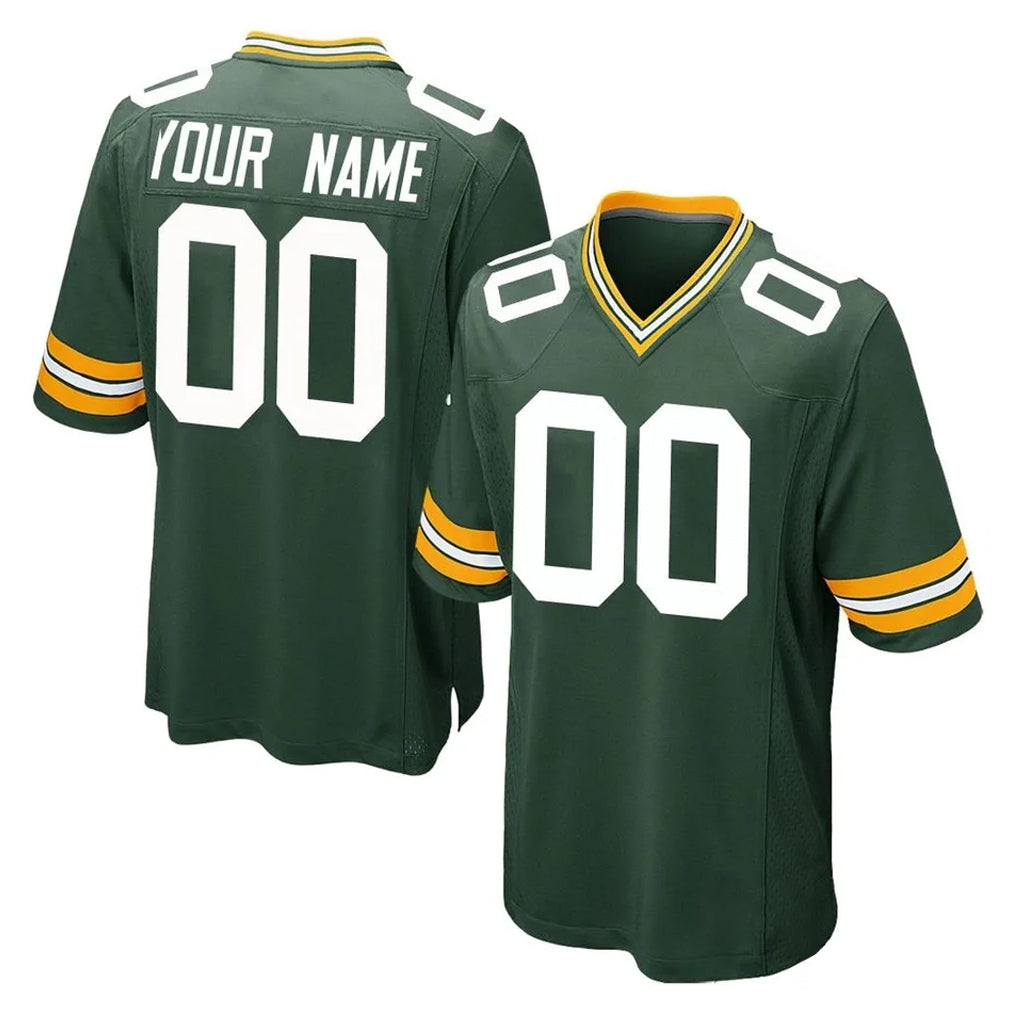Custom GB.Packers Green Home Game Any Name & Numbers CAdoa Stitched Jerseys