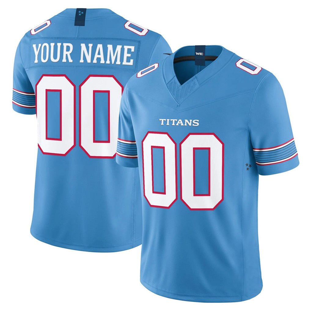 Custom T.Titans Light Blue Team Vapor F.U.S.E. Limited Home Game Any Name & Numbers CAdoa Stitched Jerseys