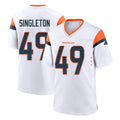 D.Broncos #49 Alex Singleton Player White Home Game CAdoa Stitched Jerseys
