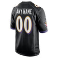 Custom B.Ravens Black Alternate Home Game Any Name & Numbers CAdoa Stitched Jerseys