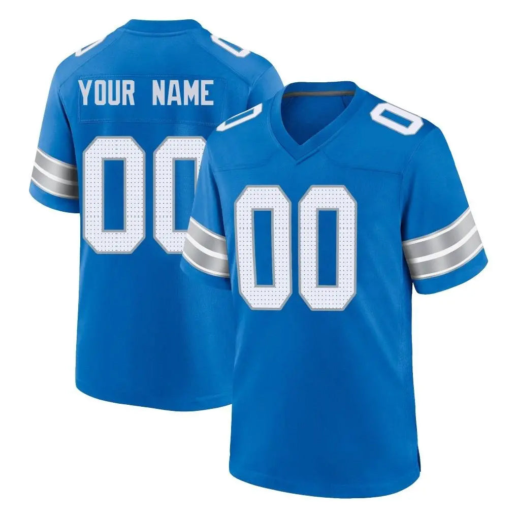 Custom D.Lions Blue Alternate Home Game Any Name & Numbers CAdoa Stitched Jerseys