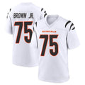 C.Bengals #75 Orlando Brown Jr. Player White Home Game CAdoa Stitched Jerseys