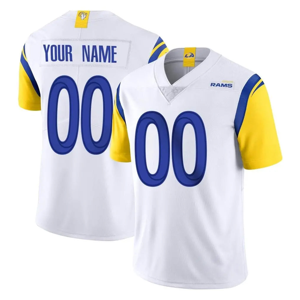 Custom LA.Rams White Limited Vapor Untouchable Home Game Any Name & Numbers CAdoa Stitched Jerseys
