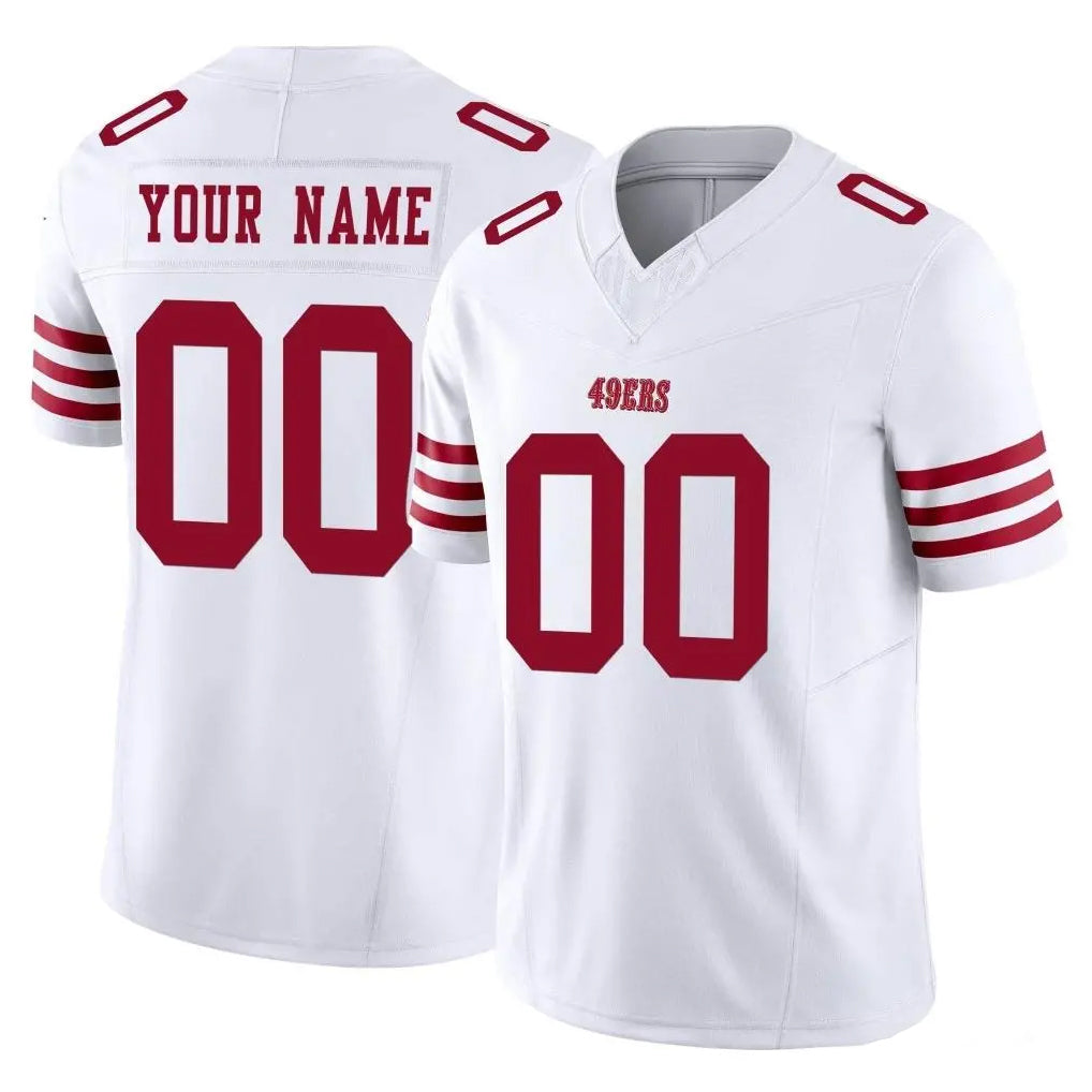 Custom SF.49ers White Limited Vapor F.U.S.E. Home Game Any Name & Numbers CAdoa Stitched Jerseys
