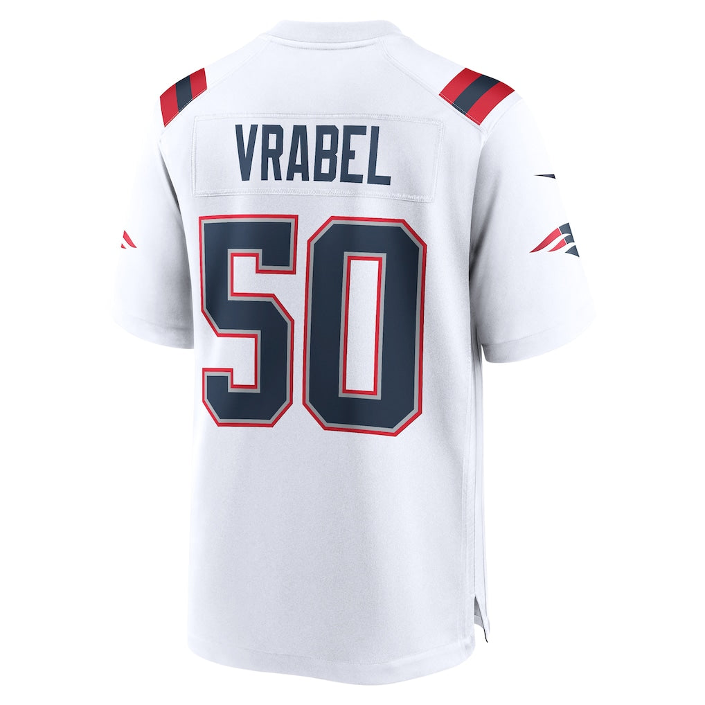 CAdoa NE.Patriots #50 Mike Vrabel White Game Retired Player Jersey