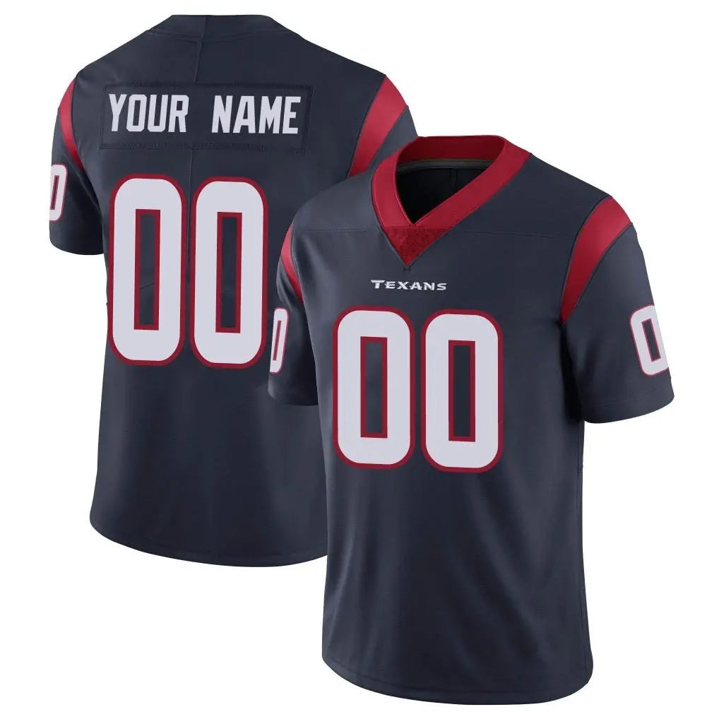 Custom H.Texans Navy Limited Vapor Untouchable Home Game Any Name & Numbers CAdoa Stitched Jerseys