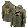 GB.Packers #18 Jonnu Smith Player Olive Salute to Service Pullover Hoodies Home Game CAdoa Stitched Jerseys