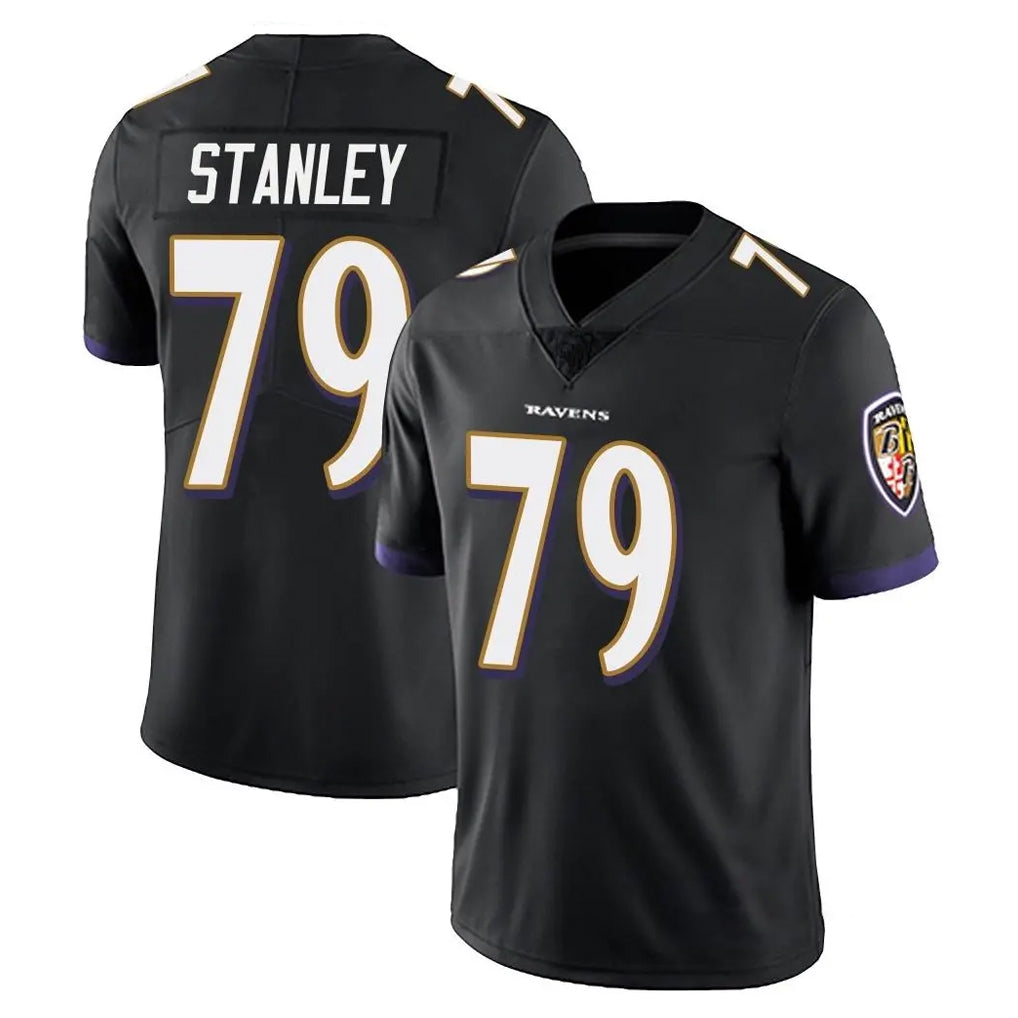 B.Ravens #79 Ronnie Stanley Player Black Vapor Untouchable Limited Home Game CAdoa Stitched Jerseys
