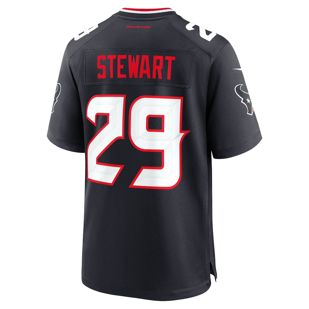 CAdoa H.Texans #29 M.J. Stewart Navy Team Game Jersey