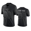 Custom NE.Patriots Black Reflective LImited Home Game Any Name & Numbers CAdoa Stitched Jerseys