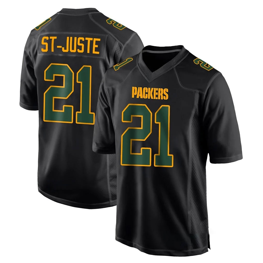 GB.Packers #21 Benjamin St-Juste Player Black Fashion Home Game CAdoa Stitched Jerseys
