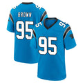 C.Panthers #95 Derrick Brown Player Blue Home Game CAdoa Stitched Jerseys