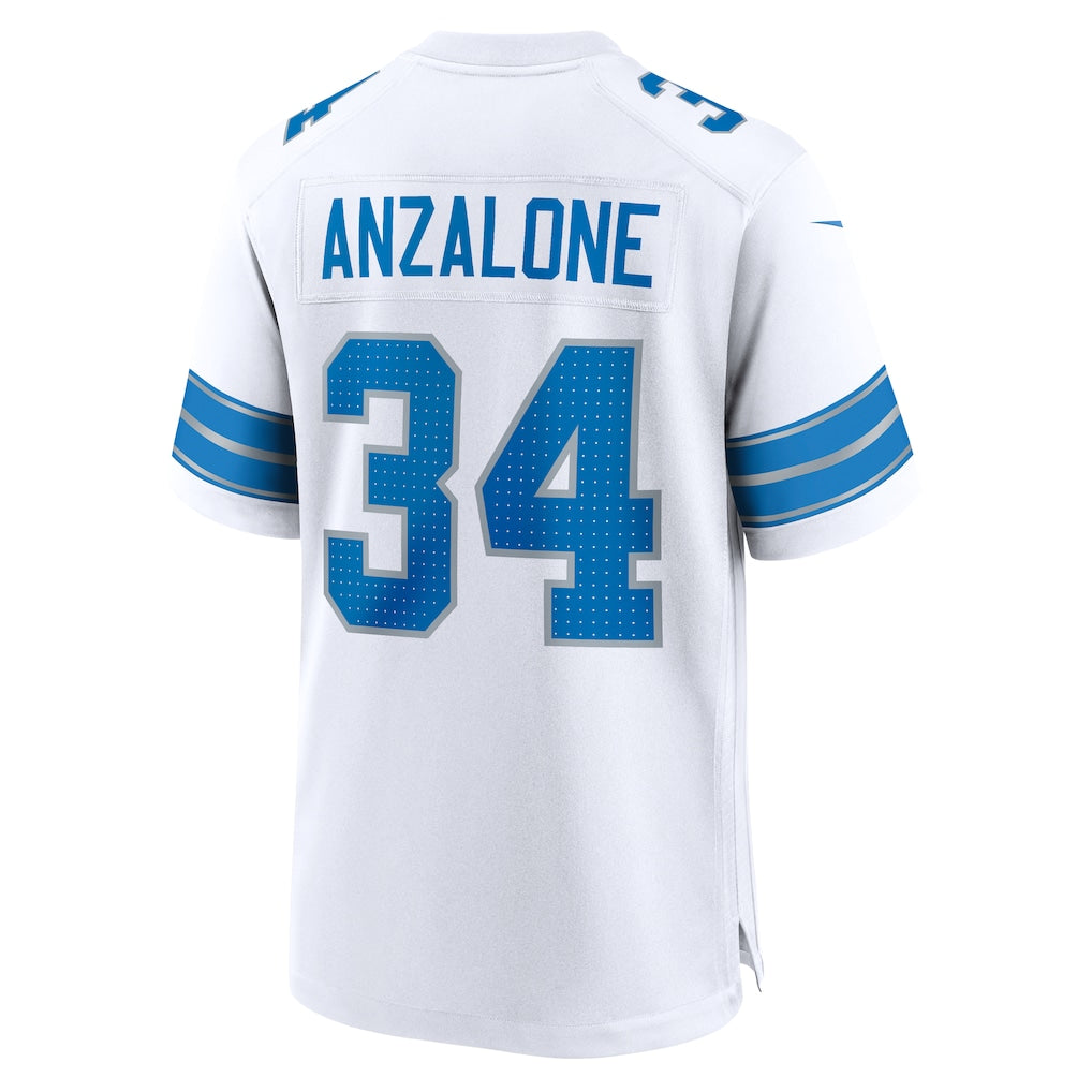 CAdoa D.Lions #34 Alex Anzalone White Game Jersey