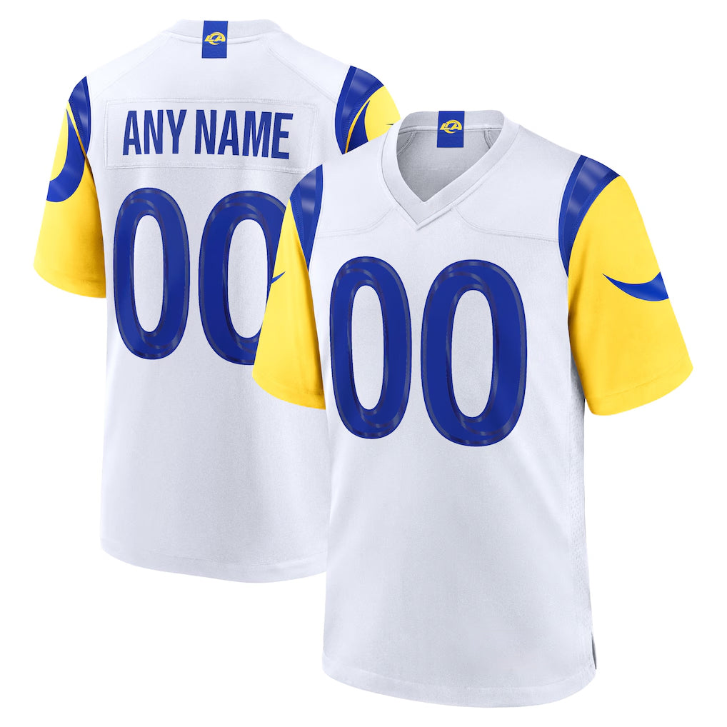Custom LA.Rams White Limited Home Game Any Name & Numbers CAdoa Stitched Jerseys