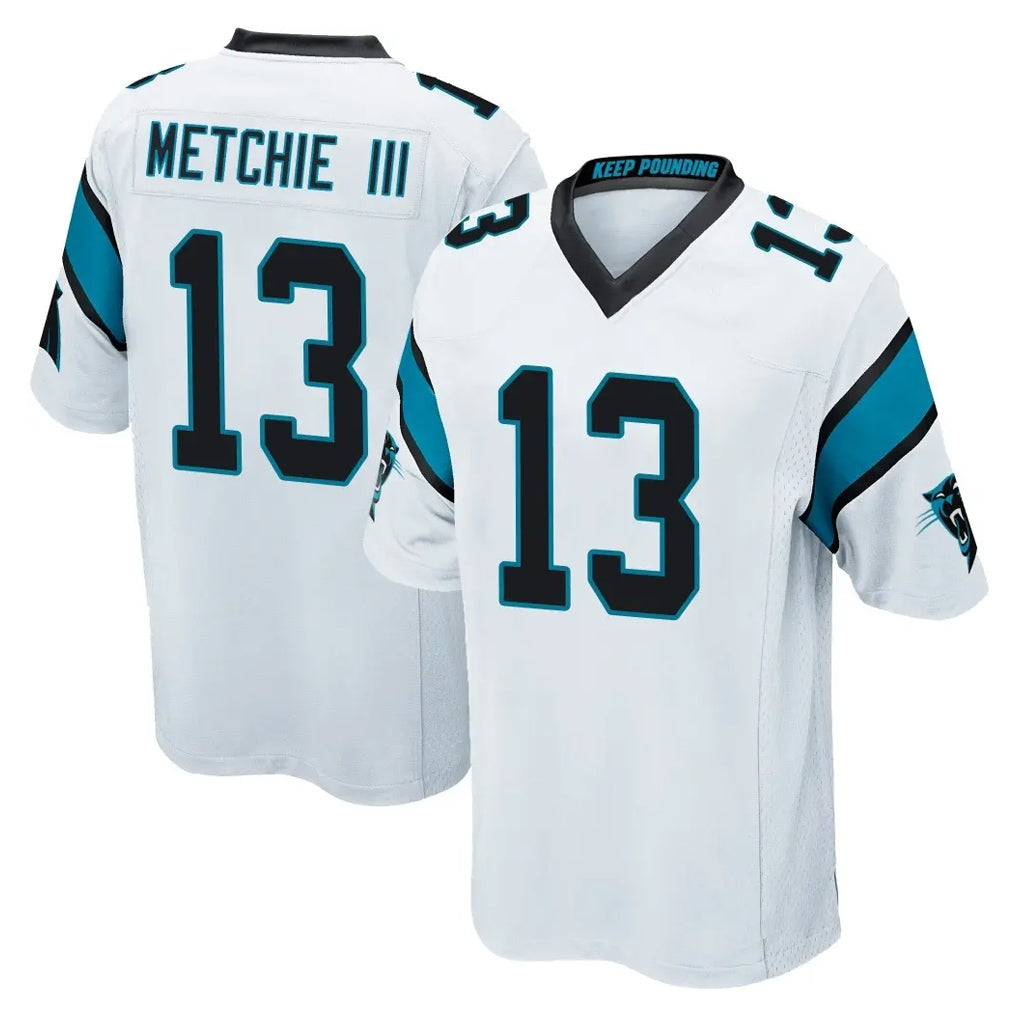 C.Panthers #13 John Metchie III Player White Game CAdoa Stitched Jerseys