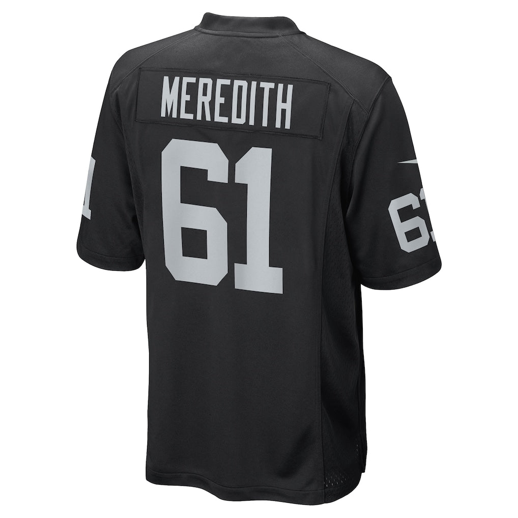 CAdoa LV.Raiders #61 Jordan Meredith Black Game Player Jersey
