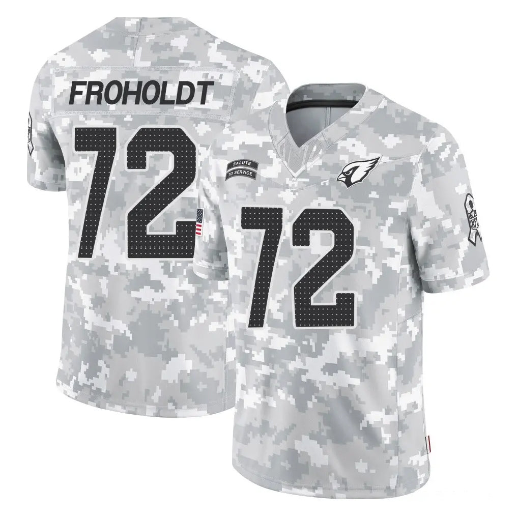 A.Cardinals #72 Hjalte Froholdt Player Arctic Camo Limited Salute To Service Home Game CAdoa Stitched Jerseys