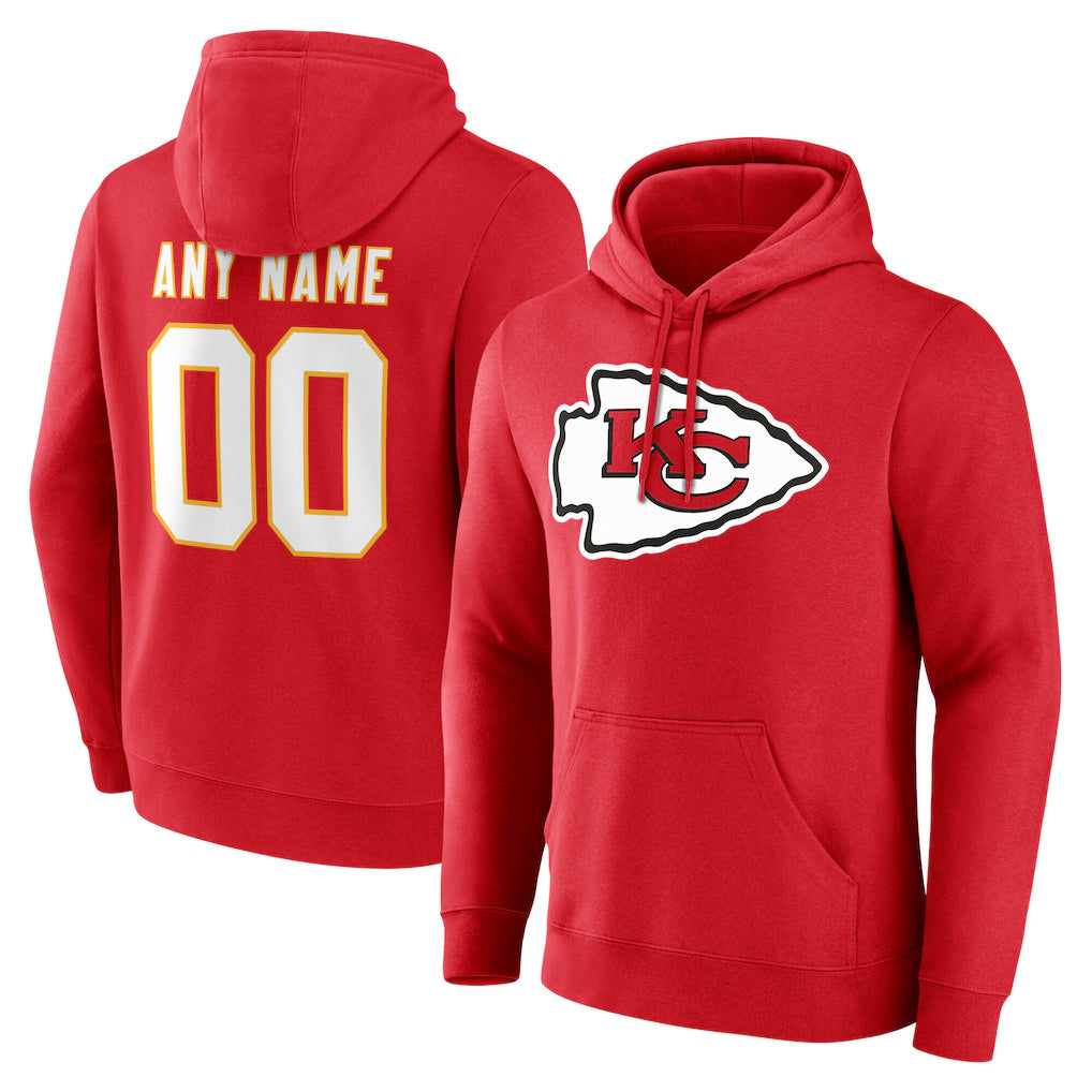 Custom KC.Chiefs Red LoGo Pullover Hoodies Limited Any Name & Numbers CAdoa Stitched Jerseys