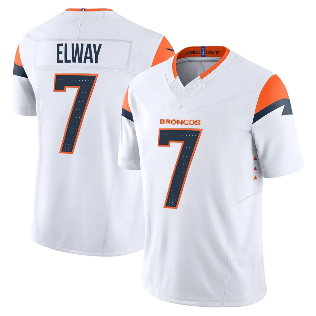D.Broncos #7 John Elway Player White Limited Vapor F.U.S.E. Home Game CAdoa Stitched Jerseys