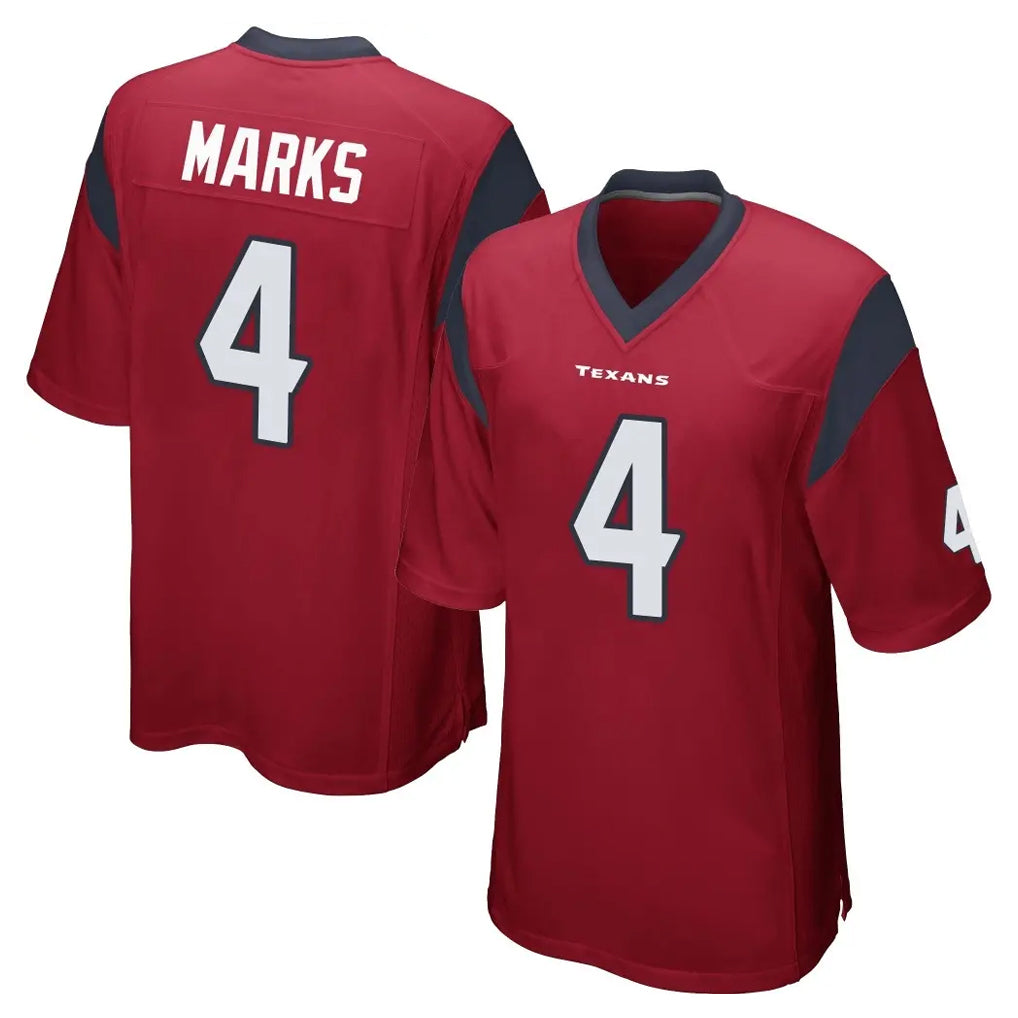 H.Texans #4 Woody Marks Player Red Home Game CAdoa Stitched Jerseys
