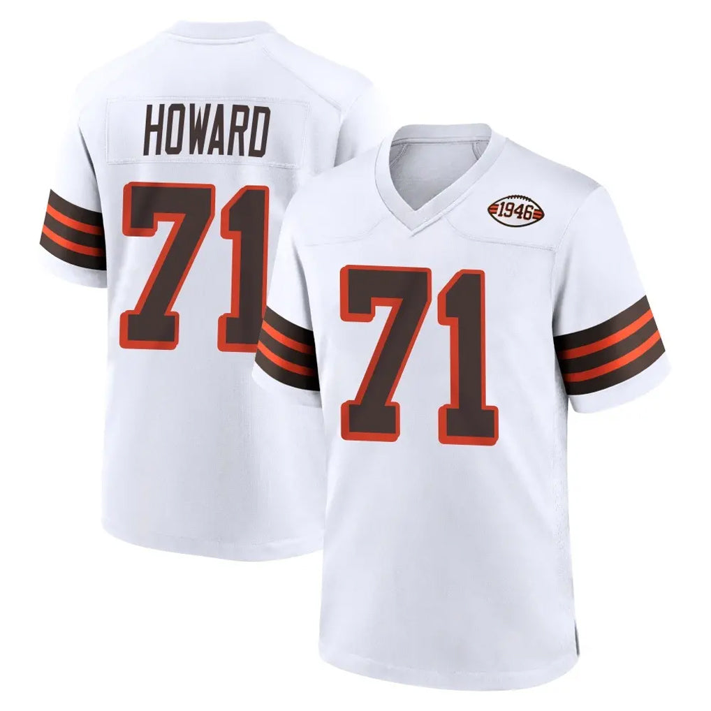 C.Browns #71 Tytus Howard Player White Alternate Home Game CAdoa Stitched Jerseys