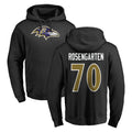B.Ravens #70 Roger Rosengarten Player Black Pullover Hoodie CAdoa Stitched Jerseys