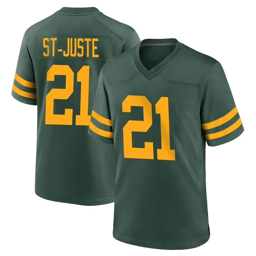 GB.Packers #21 Benjamin St-Juste Player Green Alternate Home Game CAdoa Stitched Jerseys