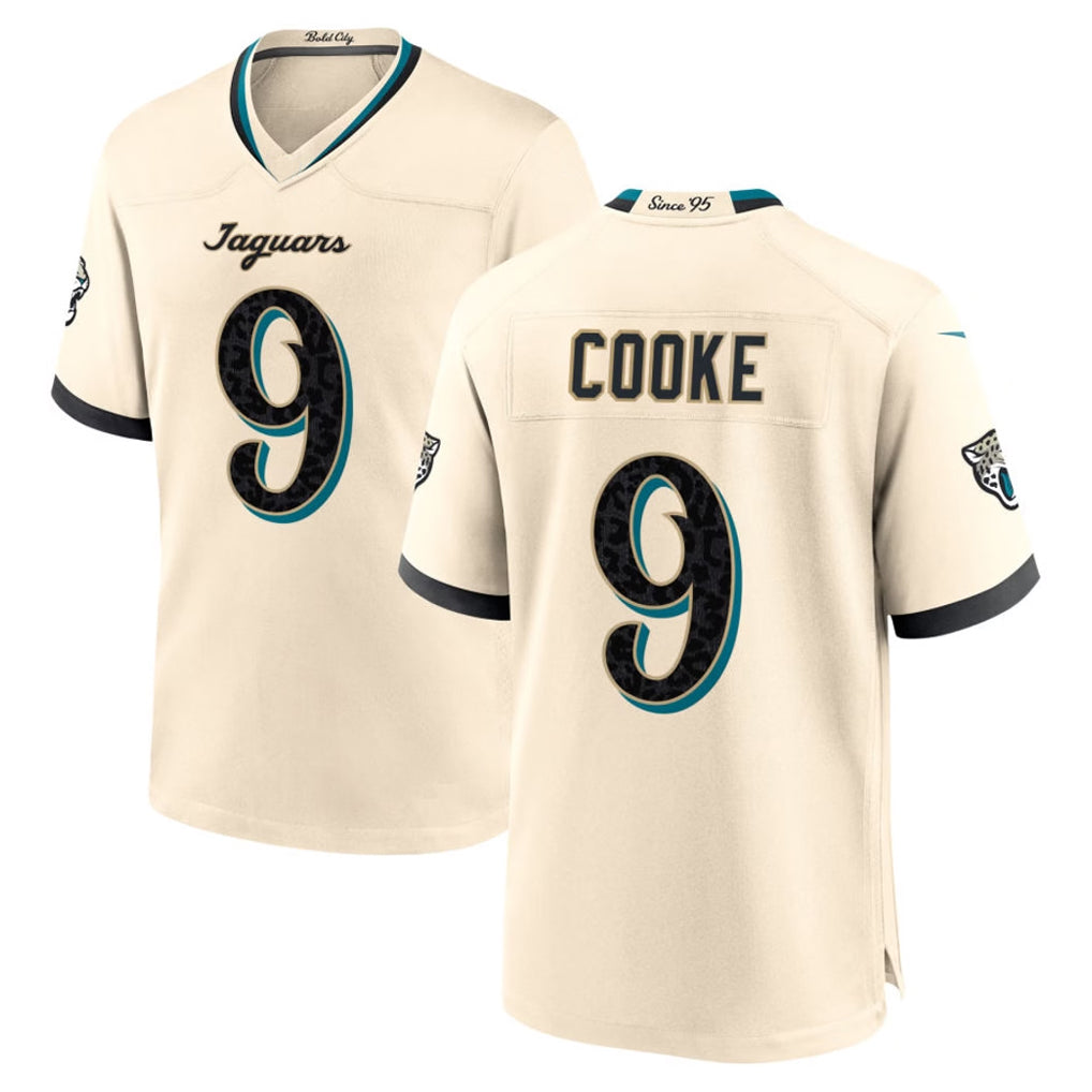 J.Jaguars #9 Logan Cooke Player Natural 2026 Rivalries Collection Game CAdoa Stitched Jerseys