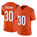 C.Bengals #30 Chase Brown Player Orange Vapor F.U.S.E. Limited Home Game CAdoa Stitched Jerseys
