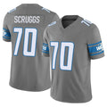 D.Lions #70 Juice Scruggs Player Gray Vapor F.U.S.E. Limited Home Game CAdoa Stitched Jerseys