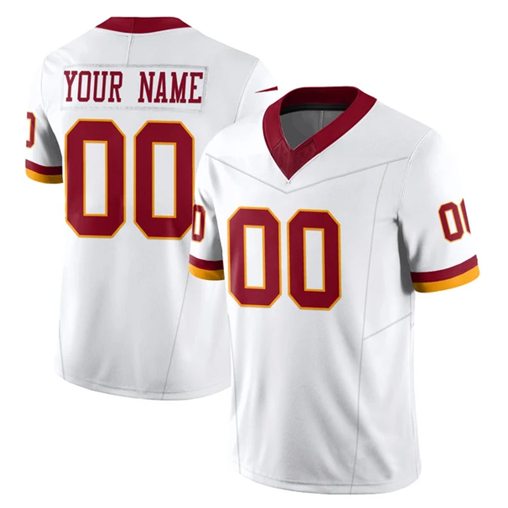 Custom W.Commanders White Limited Vapor F.U.S.E. Home Game Any Name & Numbers CAdoa Stitched Jerseys