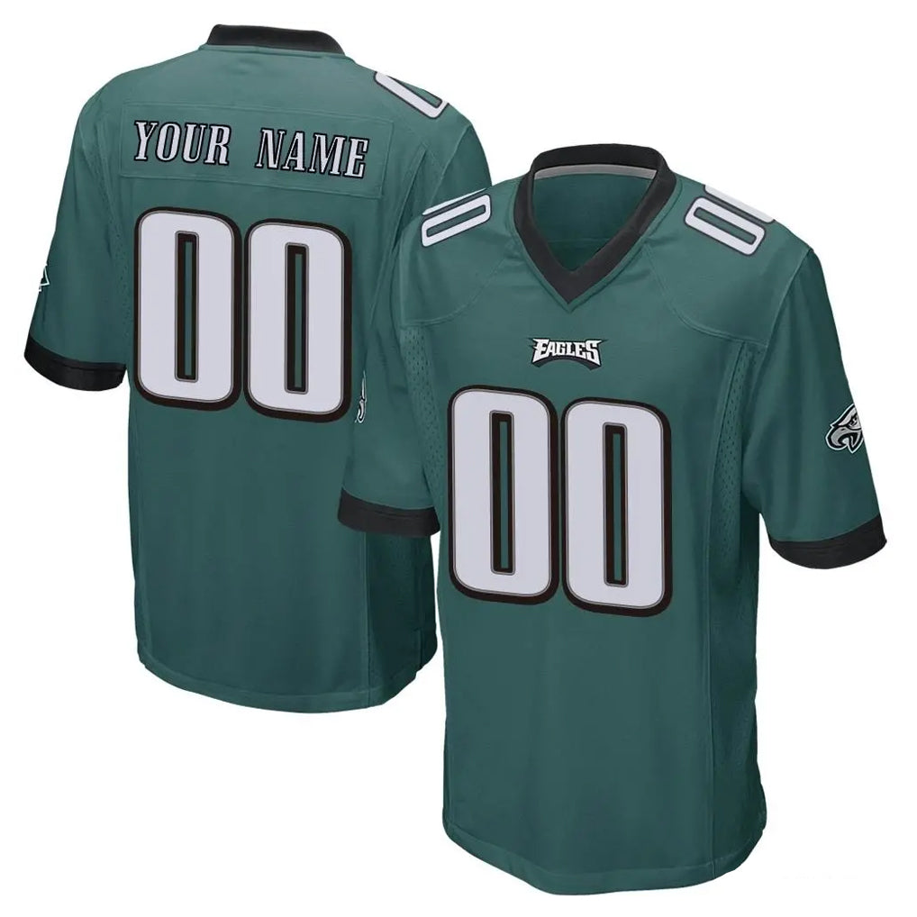 Custom P.Eagles Team Color Green Home Game Any Name & Numbers CAdoa Stitched Jerseys